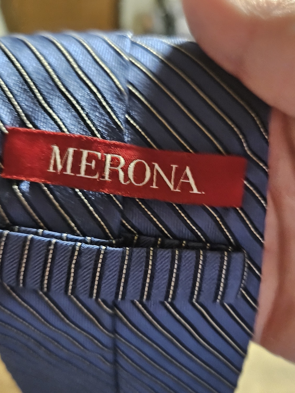 Merona Blue Striped Men's Tie - Classic Formal Accessory